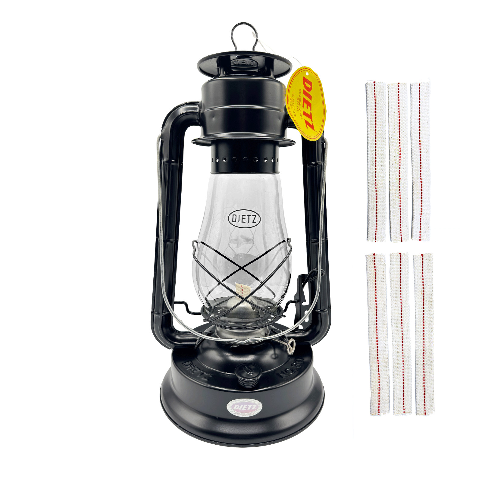 LOM - Dietz #80 Blizzard Plain Black Oil Lantern with 7/8" Wick Strips