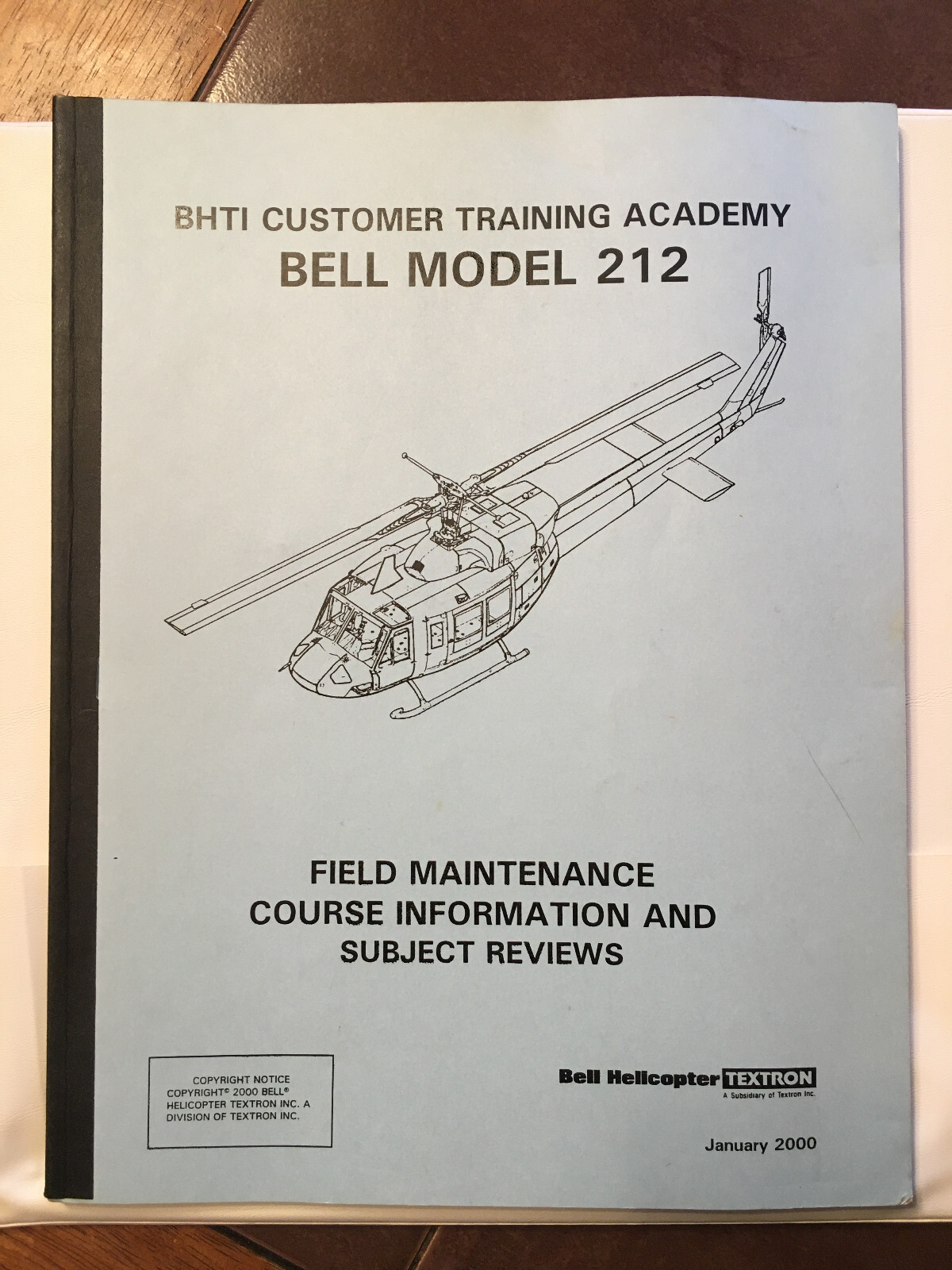 Bell 212 Field Maintenance Service Training Manual