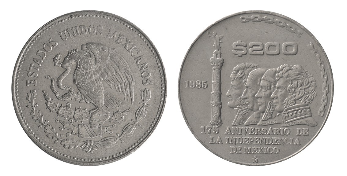 Mexico 200 Pesos, 1985, KM #509, VF-Very Fine, Commemorative
