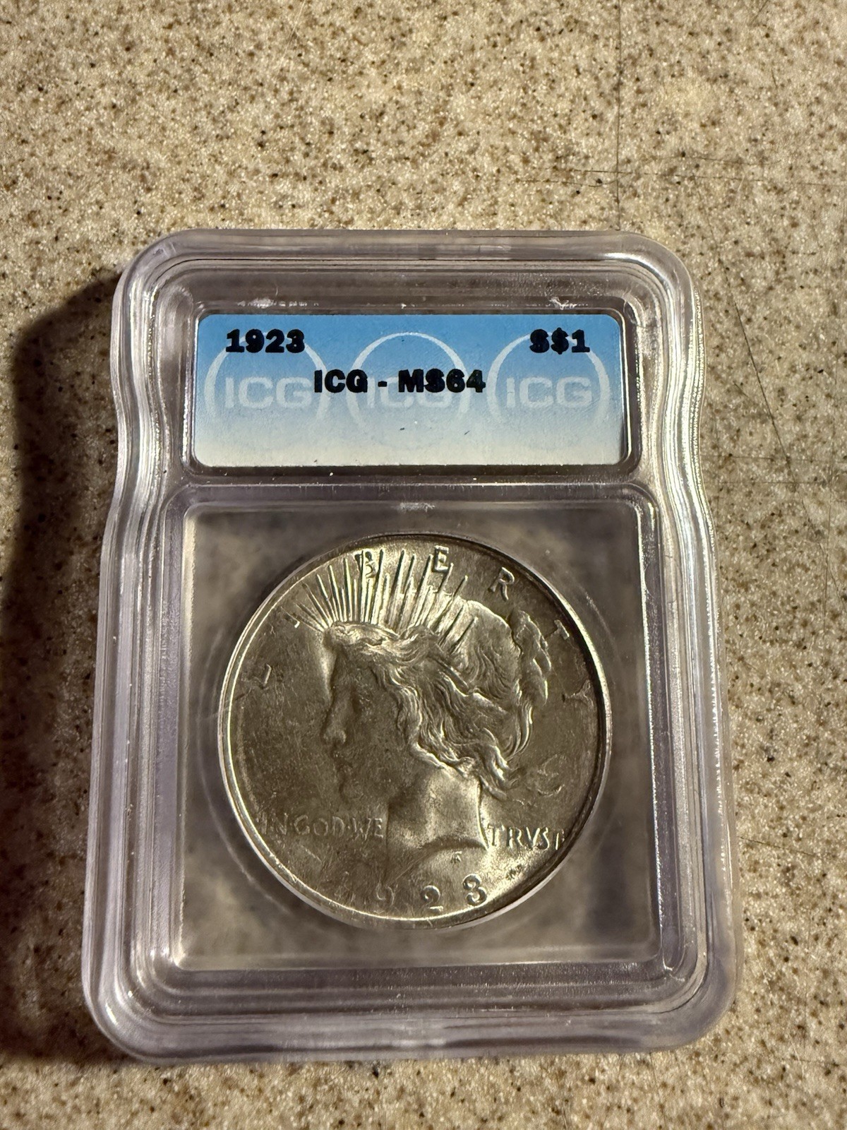 1923 Peace Dollar $1 ICG MS64
