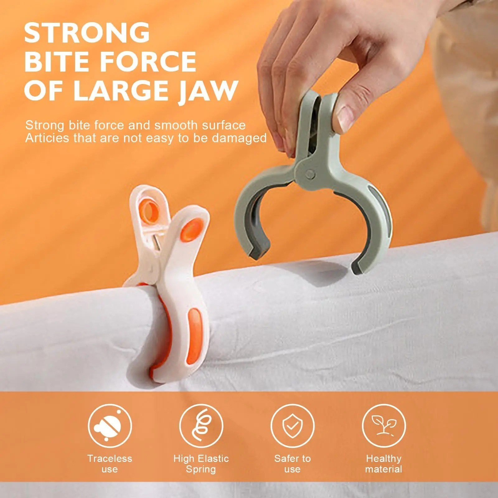 6 Pack Beach Towel Clips Reusable Large Windproof Clothes Pegs Plastic Strong