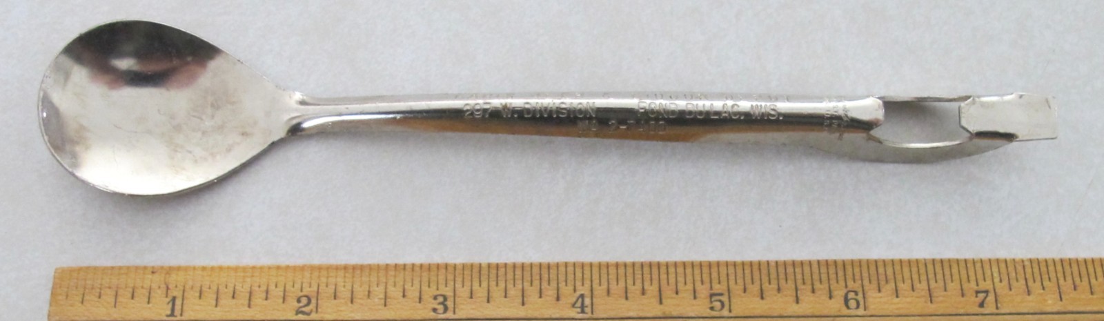 Vtg Advertising FARIS BEER & LIQUOR FOND DU LAC WIS. Mixing Spoon & Opener