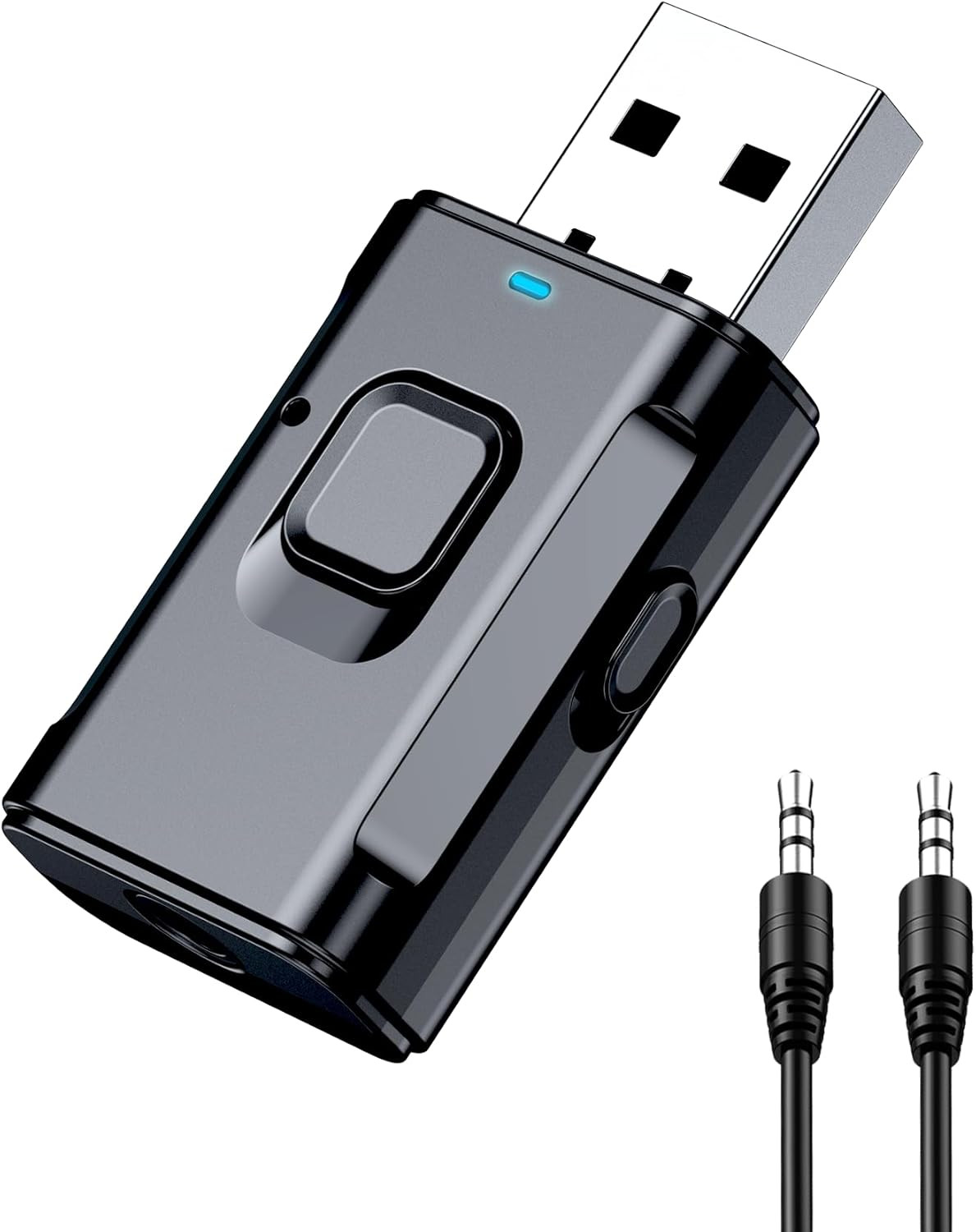 Adaptador Bluetooth USB Coche TV Receptor Transmisor Audio Aux 3.5mm Inalambrico