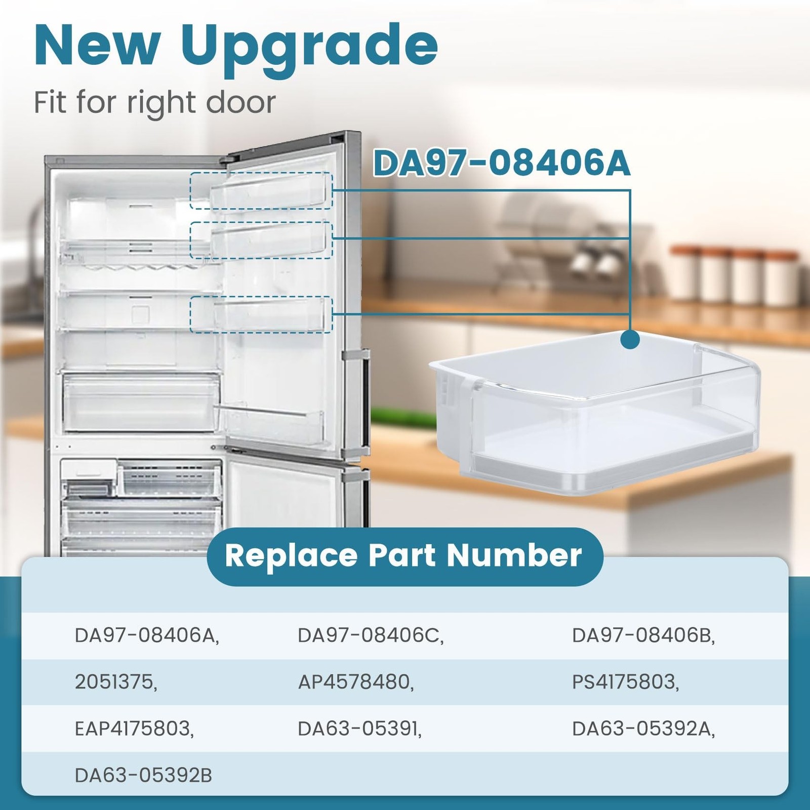 Upgraded DA97-08406A, DA97-08406B/C Refrigerator Door Shelf Replacement for S...