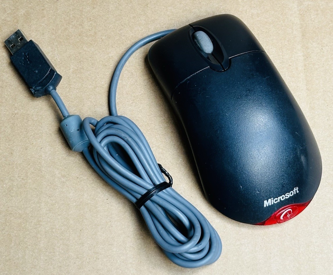 Microsoft X802382 Wheel Mouse Optical USB & PS/2 Compatible ~ Black