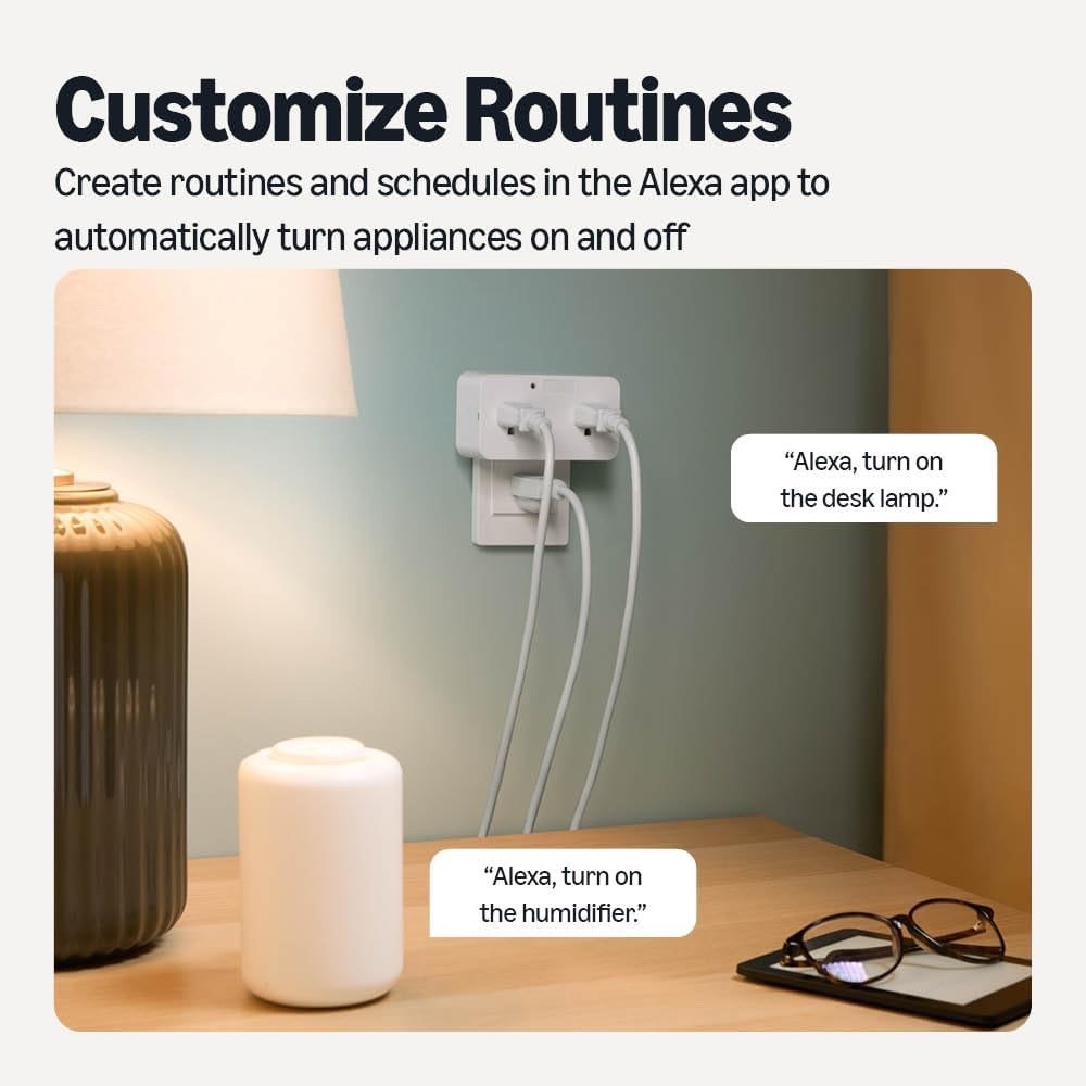 Amazon Basics Dual Smart Plug w/ Motion Sensor & Night Light Alexa Only White