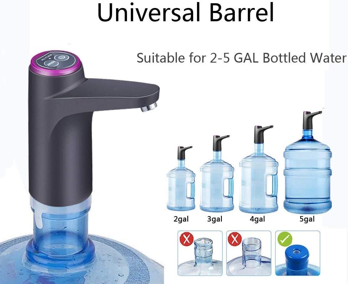 5 Gallon Water Bottle Switch Pump USB Electric Automatic Universal Jug Dispenser