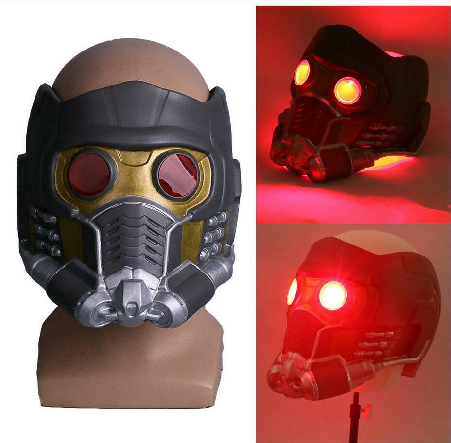 Star Lord LED Mask Cosplay Infinity War Quill LED Helmet Latex Halloween Props