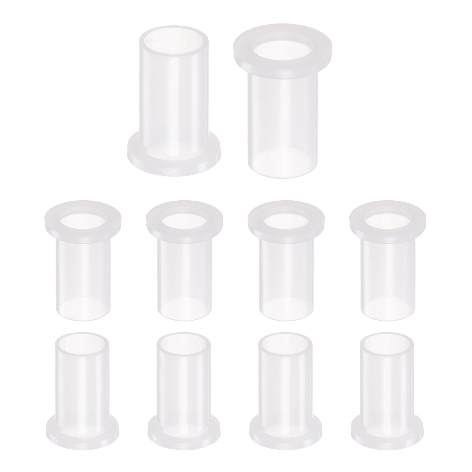 10Set Flanged Sleeve Bearings 8mm ID 9.55mm OD 17.5mm Length Nylon Bushing White