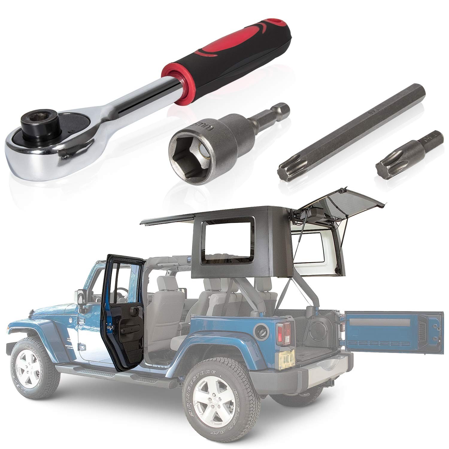 Hard Top and Door Re/moval Torx Set Tool Kit for 2007-2024 Jeep Wrangler