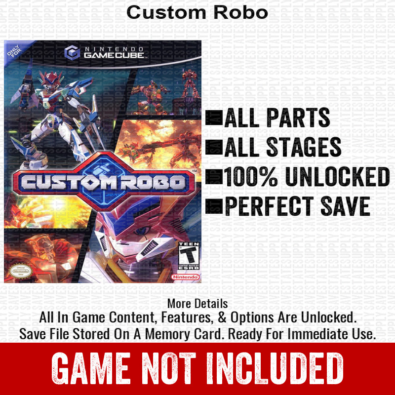 Custom Robo 100% Nintendo GameCube Memory Card Save CHEATS