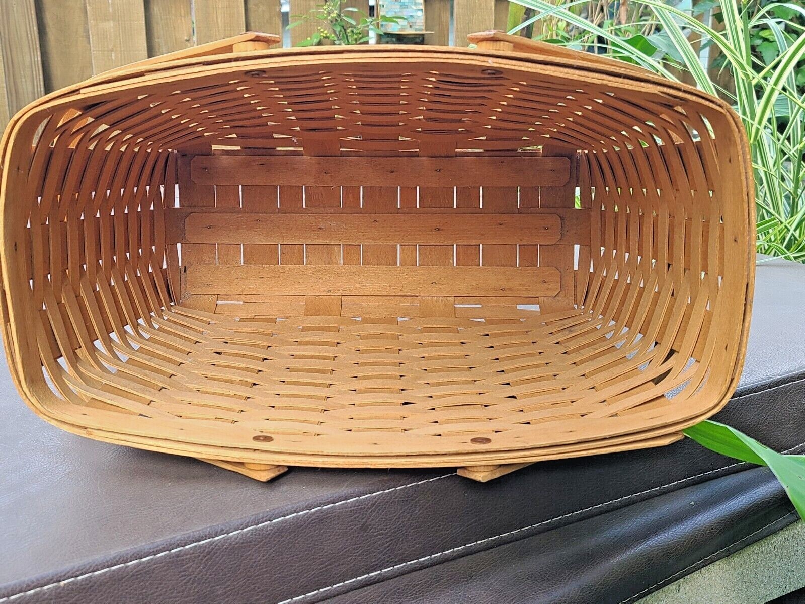 Vintage LONGABERGER 15"w x 11"h Rectangular Double Handle Market Magazine Basket