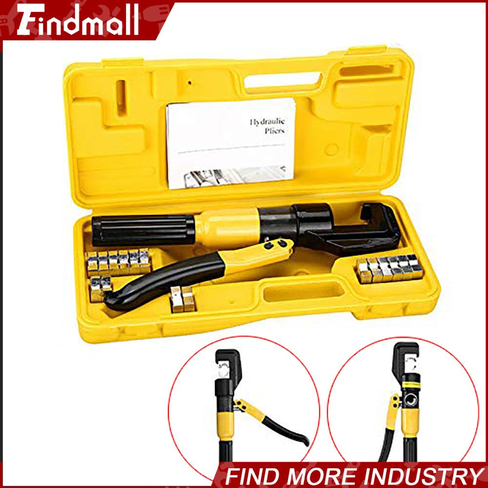 Findmall 10T Hydraulic Wire Battery Cable Lug Terminal Crimping Tool W/ Case