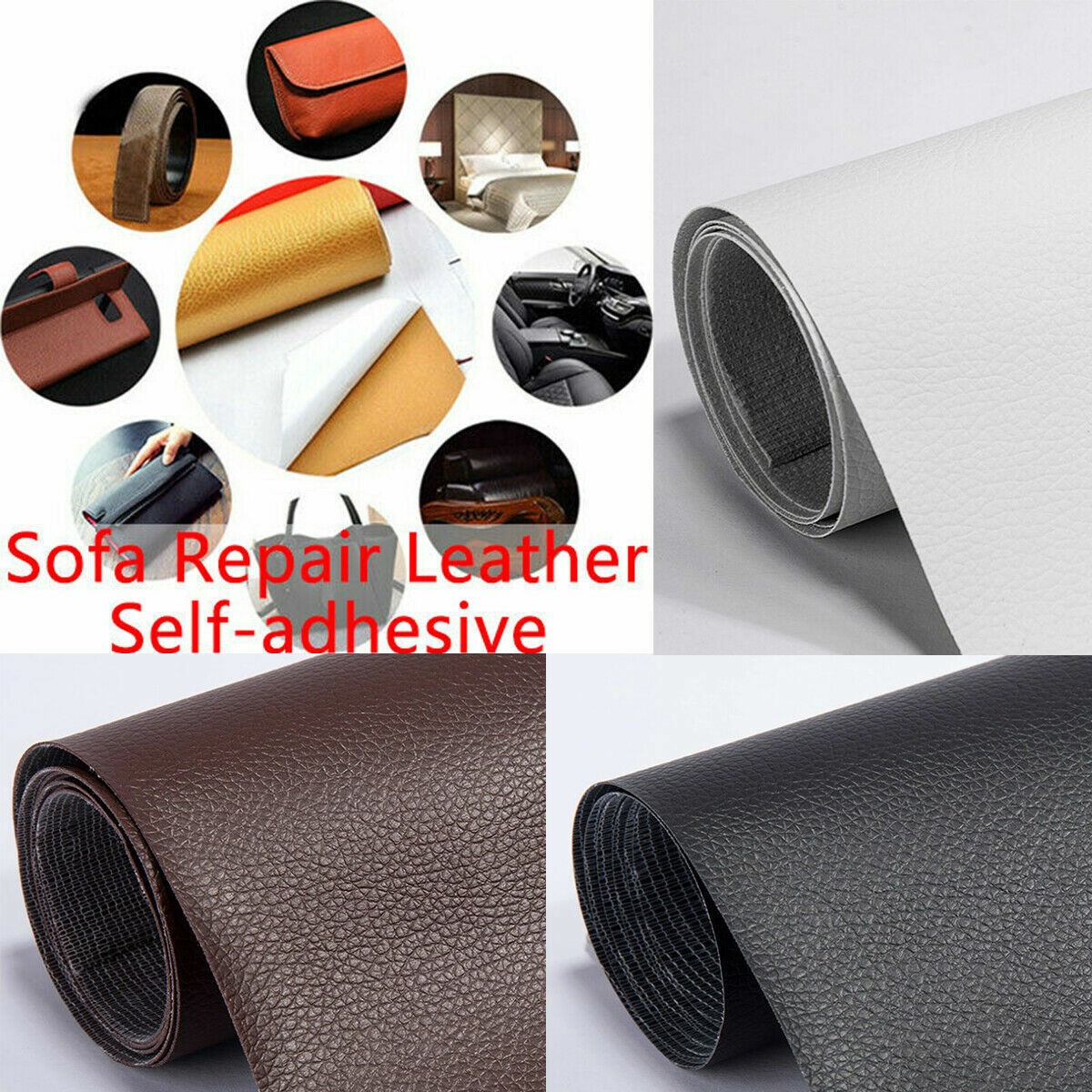 Self Adhesive Patch Leather Repair Tape for Car Seats Couch Furniture Upholstery