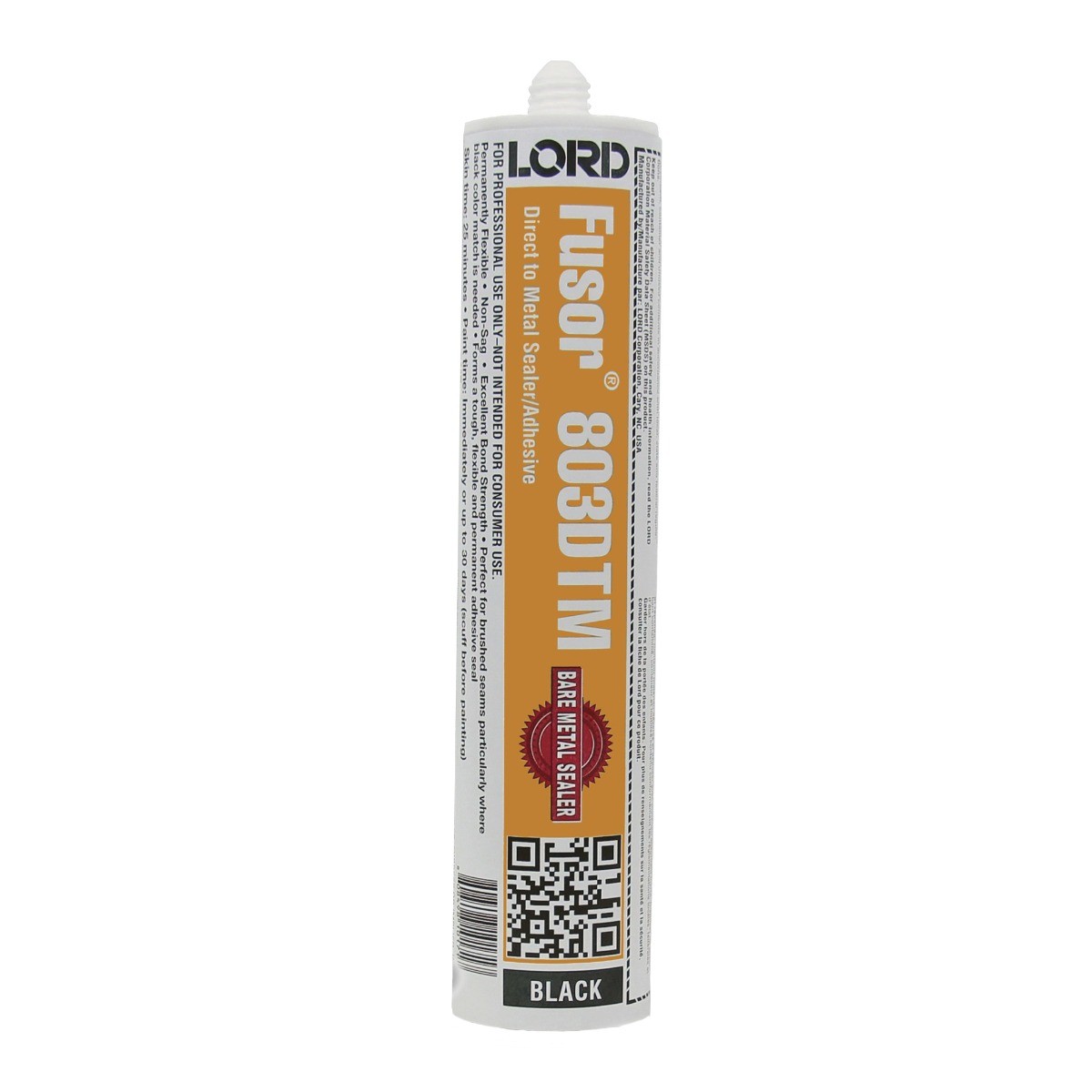 Lord Fusor 803DTM Black Direct-to-Metal Seam Adhesive/Sealer (9.5 oz.)