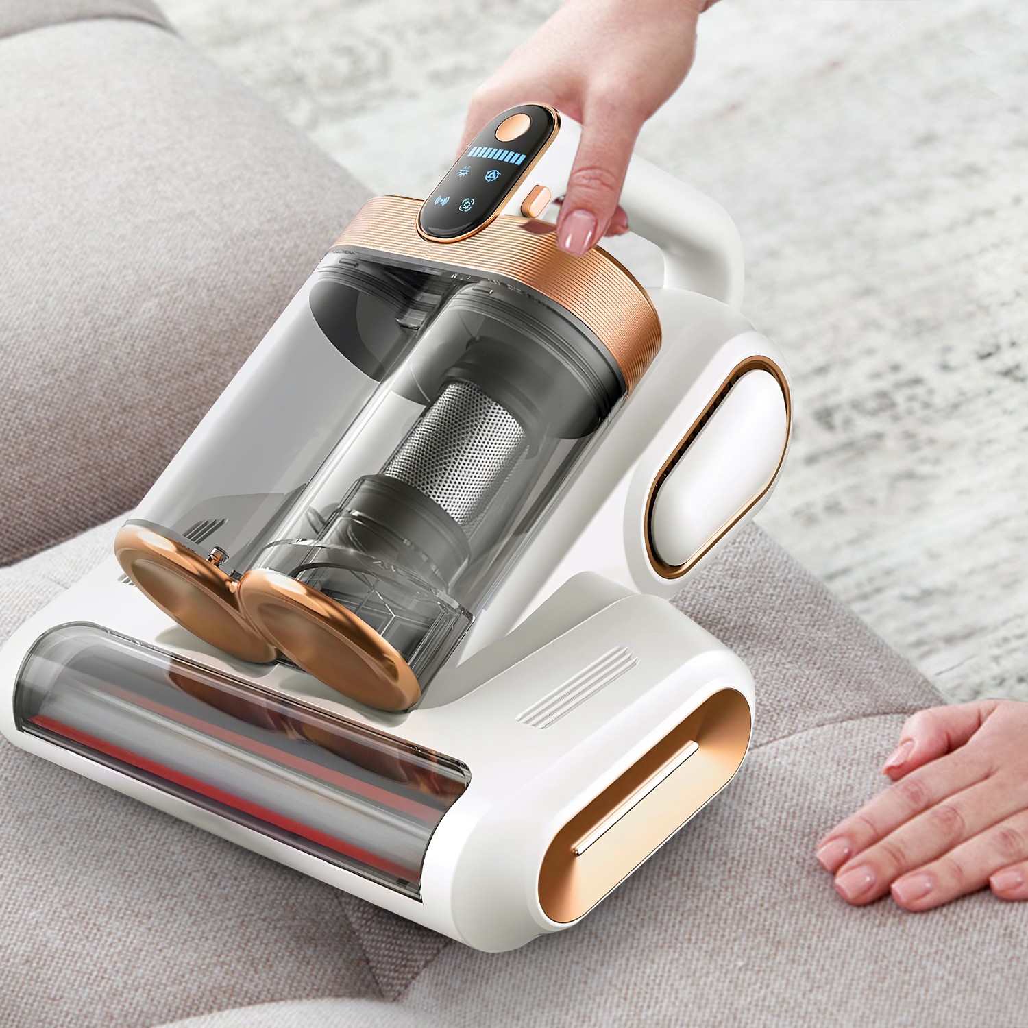 Bed Vacuum Cleaner Cordless Handheld Vacuums Mattress Pillows Cleaner UVC Light