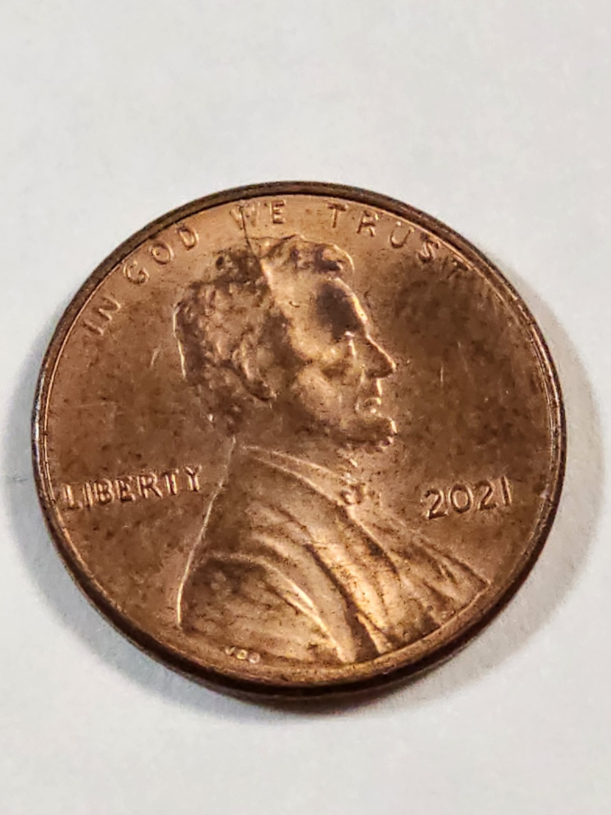 2021-P Lincoln Cent Spike Head Die Crack Penny A1