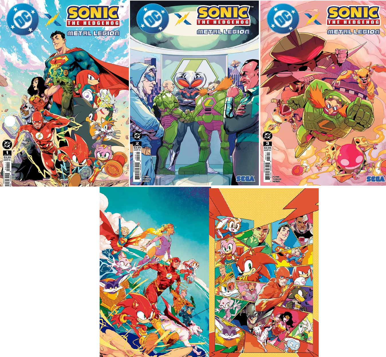 (2026) DC X SONIC THE HEDGEHOG #1-5 THE METAL LEGION COMPLETE SET! 9/16/26