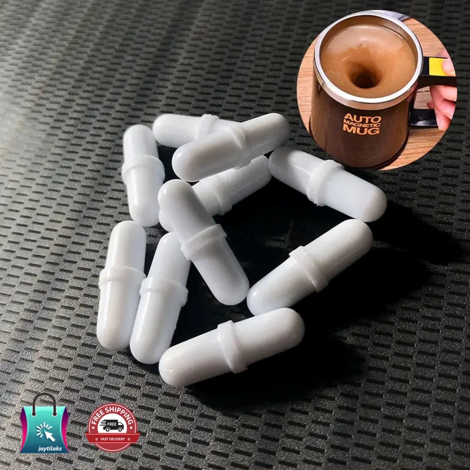 10Pcs Magnetic Stir Bars for Mugs – Automatic Self‑Stirring Cup Accessories