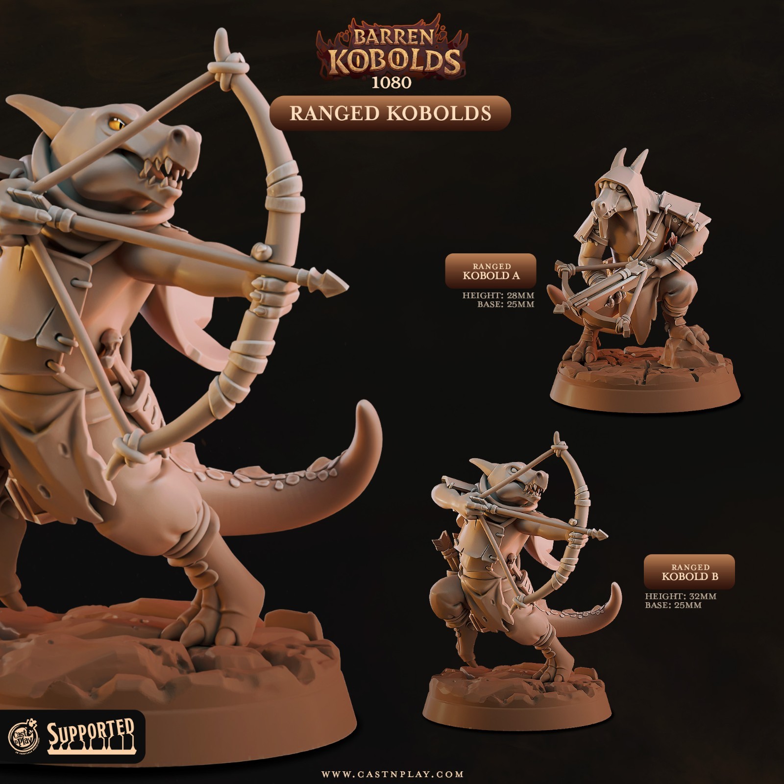 Ranger Kobolds | Dungeons and Dragons D&D 28-32mm Tabletop Miniatures