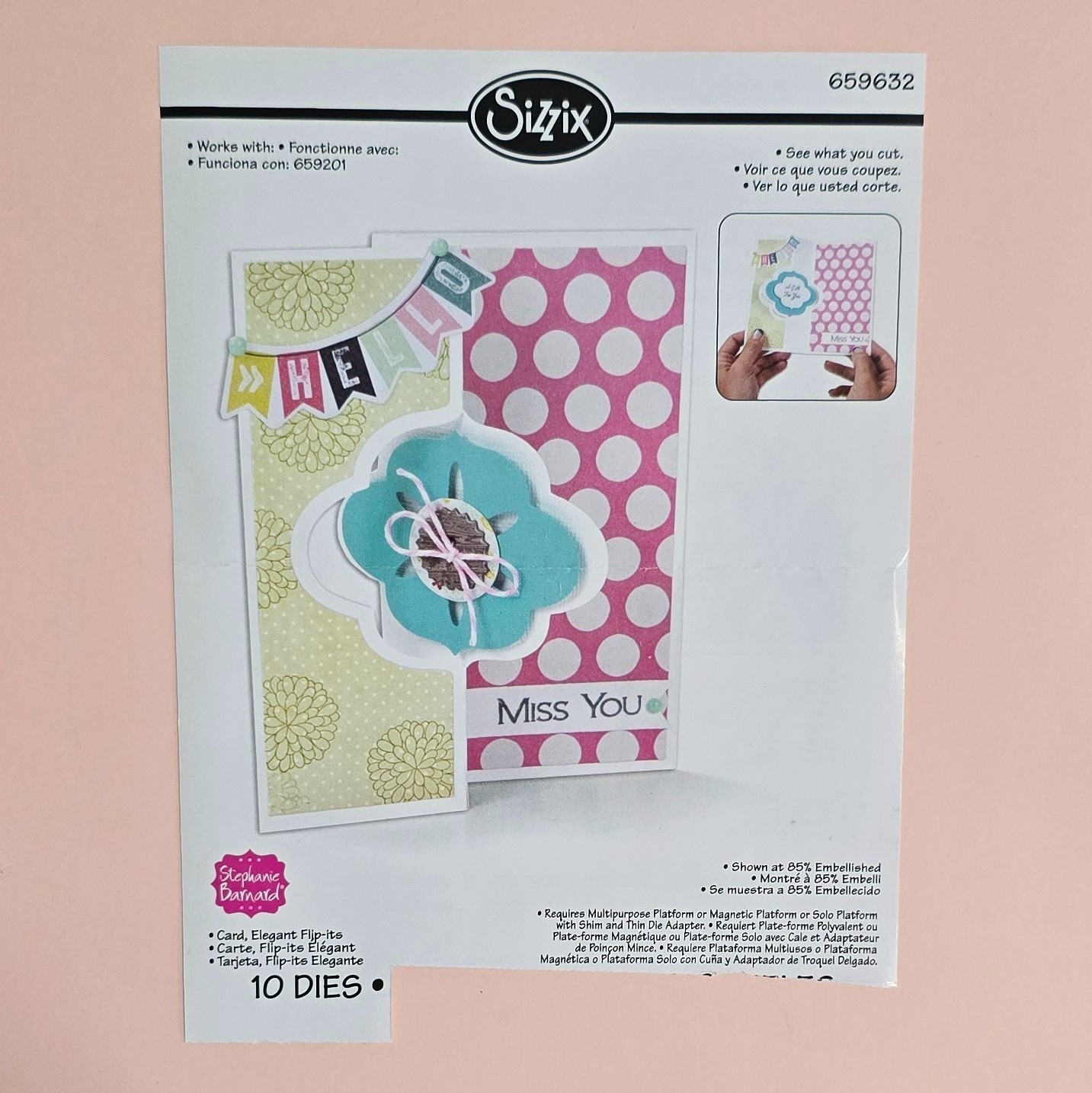 Stephanie Barnard Sizzix Framelits Elegant Flip-its Card Dies & Elegant Stamps