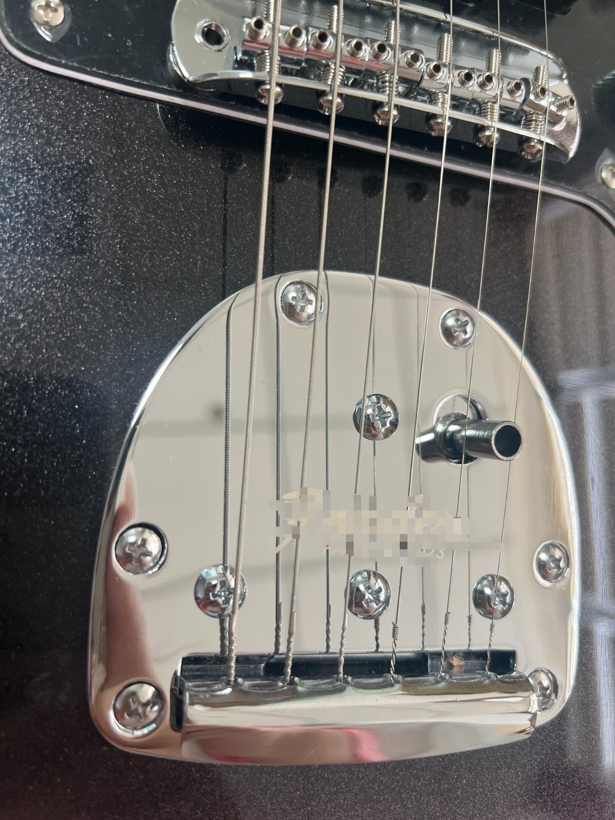 Jazz style electric guitar purple gradient solid silver hardware