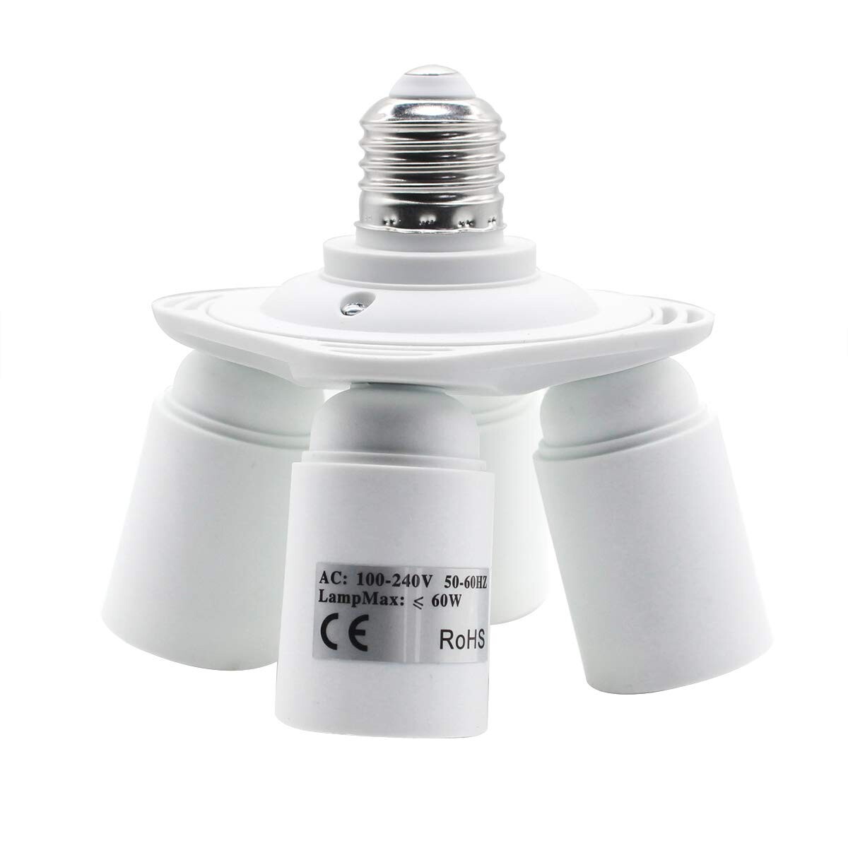 4 in 1  E27 Standard Light Socket Splitter for Photo Studio, Work Shop, Garage