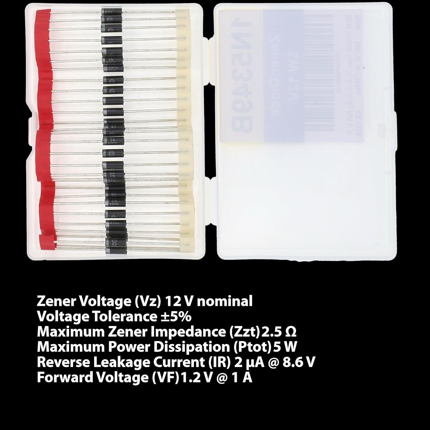 Efficient 1N5349B 12V Zener Diode 30pcs Kit - Optimal for Electronic Projects