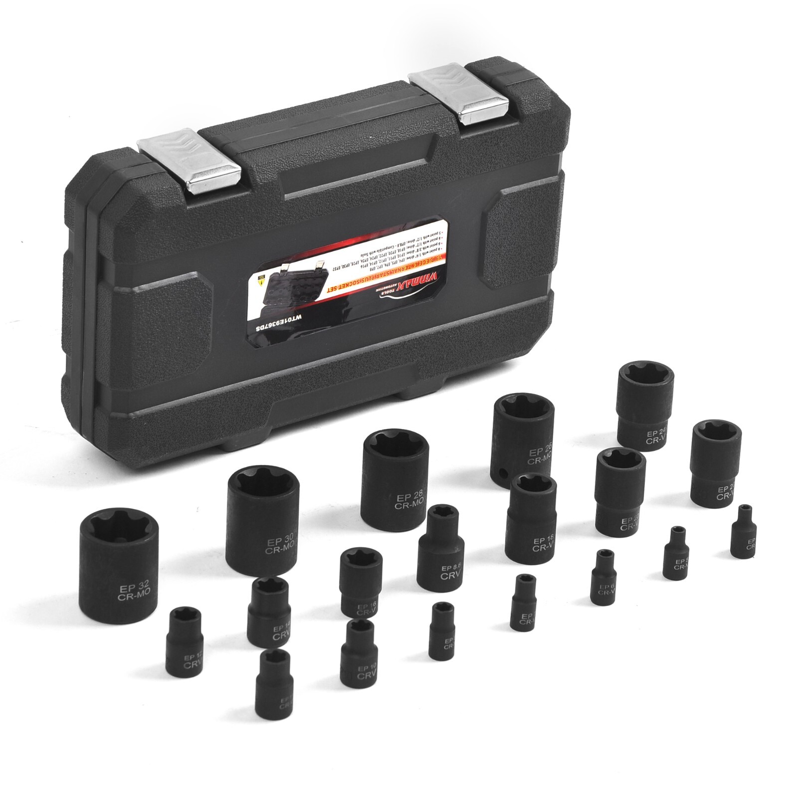 19 PC External Torx Plus Sockets Set 6 Point EP Socket EP4,Dr E-Torx Plus Socket