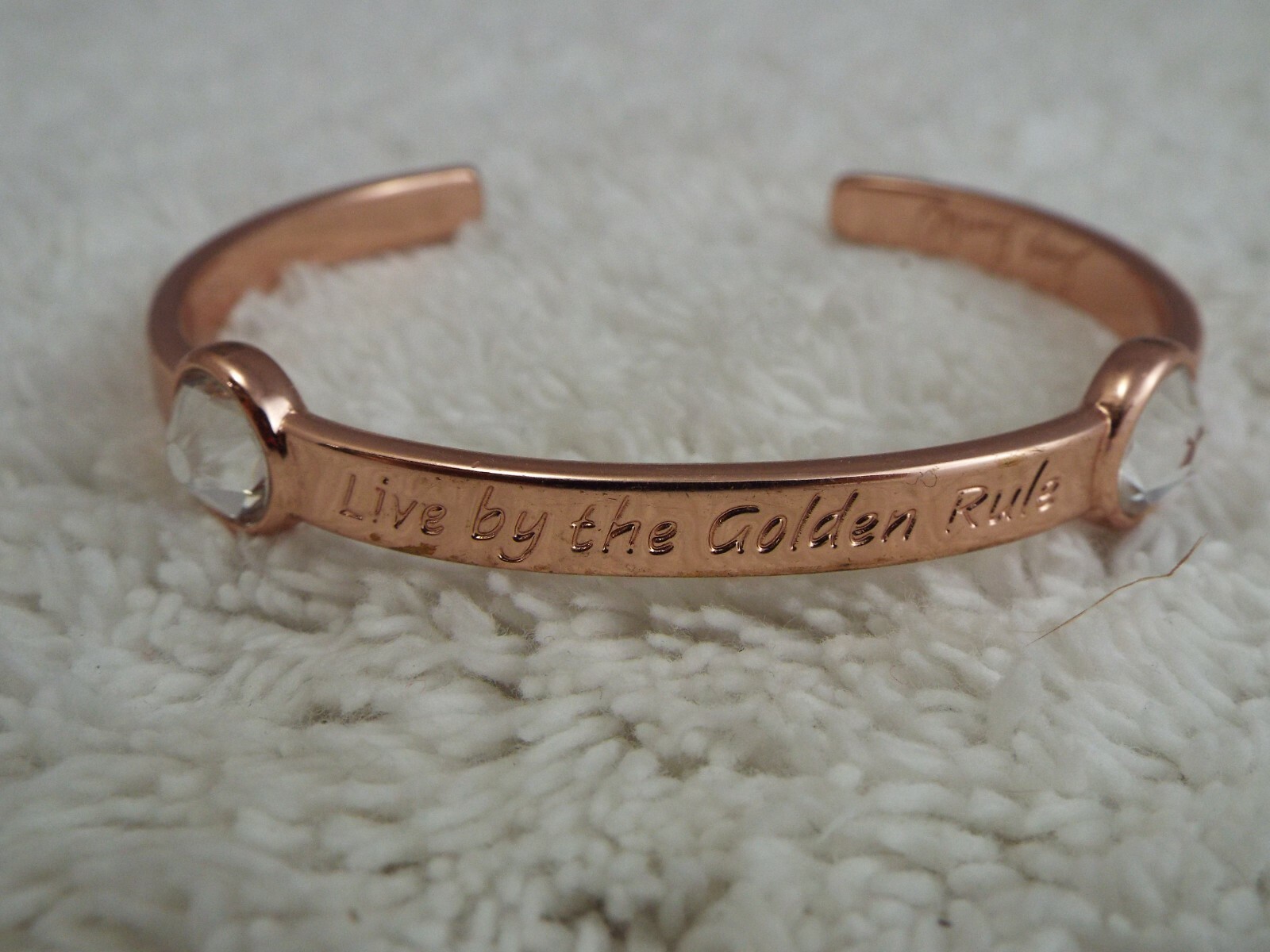 MARY KAY Rose-Goldtone Live By The Golden Rule Cuff Bracelet (B29)