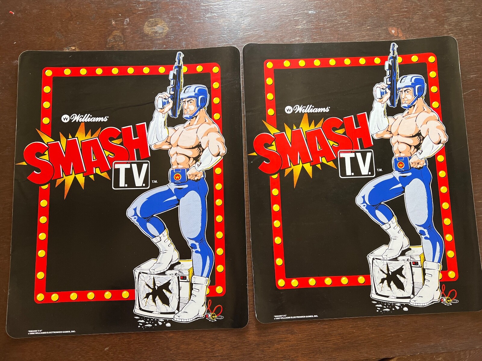 NOS Williams SMASH T.V. conversion side art set - 20" x 16"