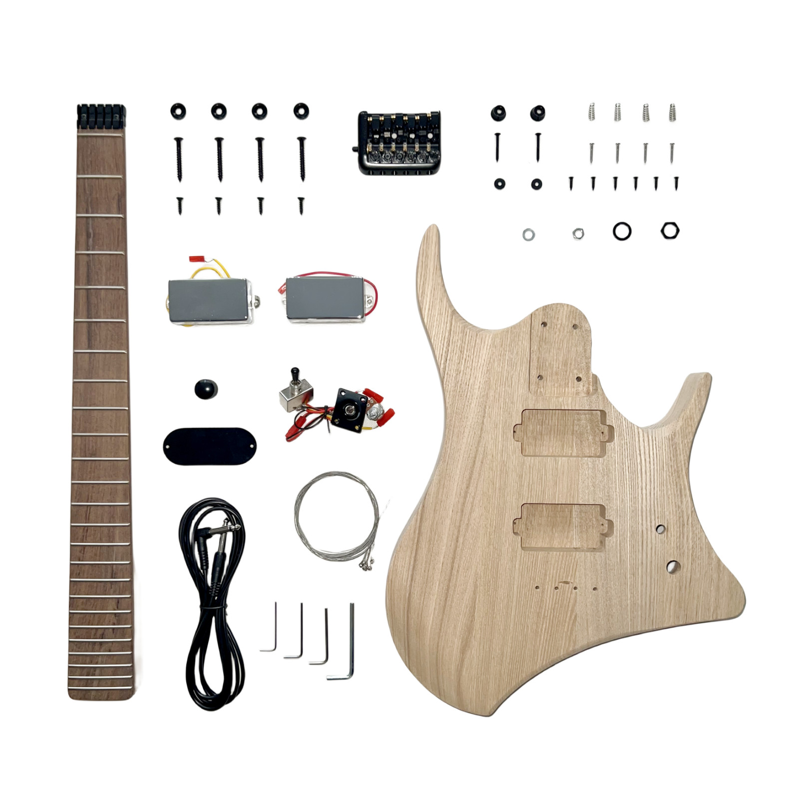DIY Electric Guitar Kit Headless High-End Guitar 6 Strings,Right Handed,Elm Body