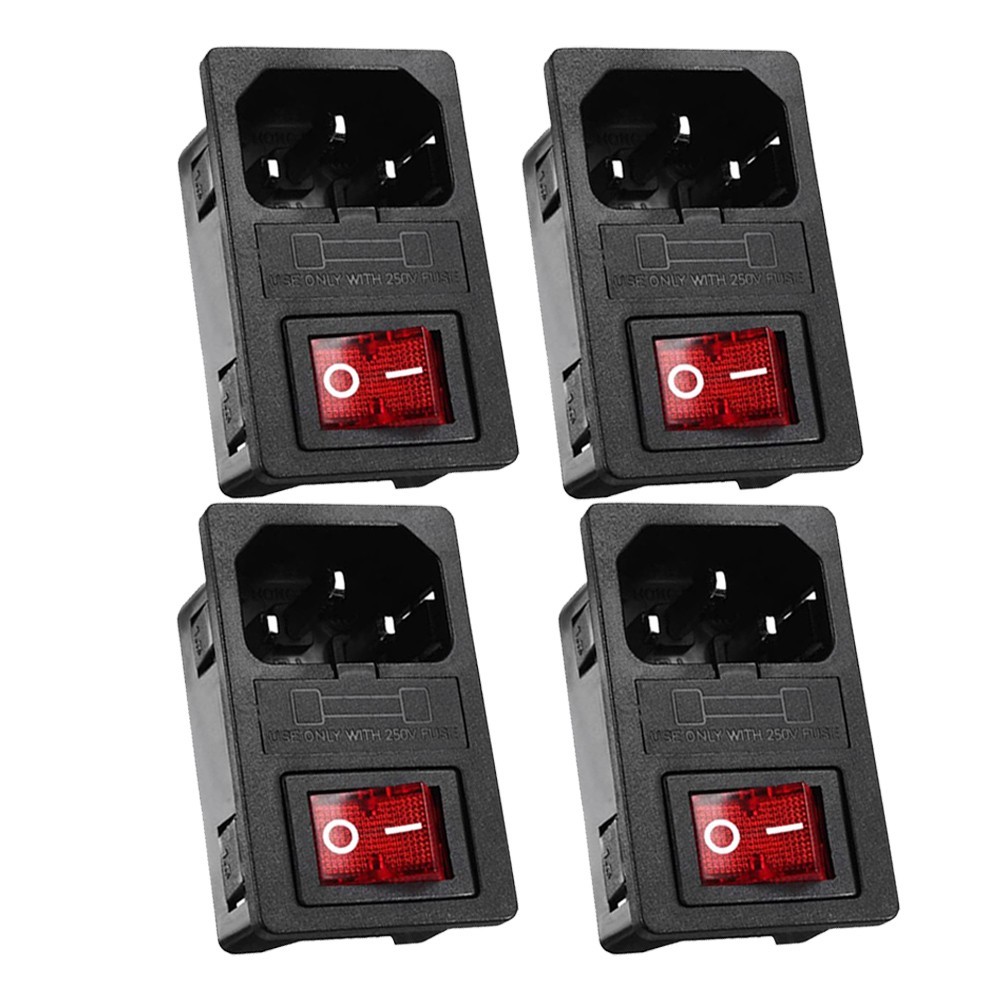 Fuse Switch for Power Socket Plastic Socket 7 Terminals Fuse Switch Insertion