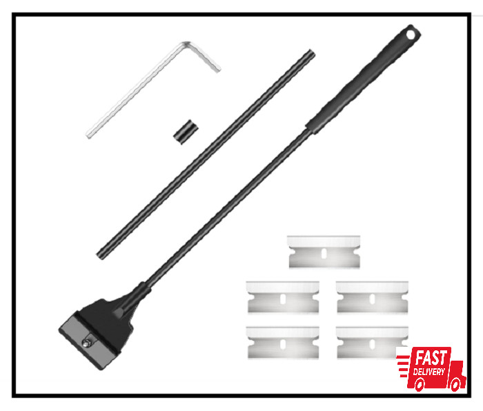 Aquarium Scraper for Glass Aquariums with 5 Replaceable Blades, Fish Tank.