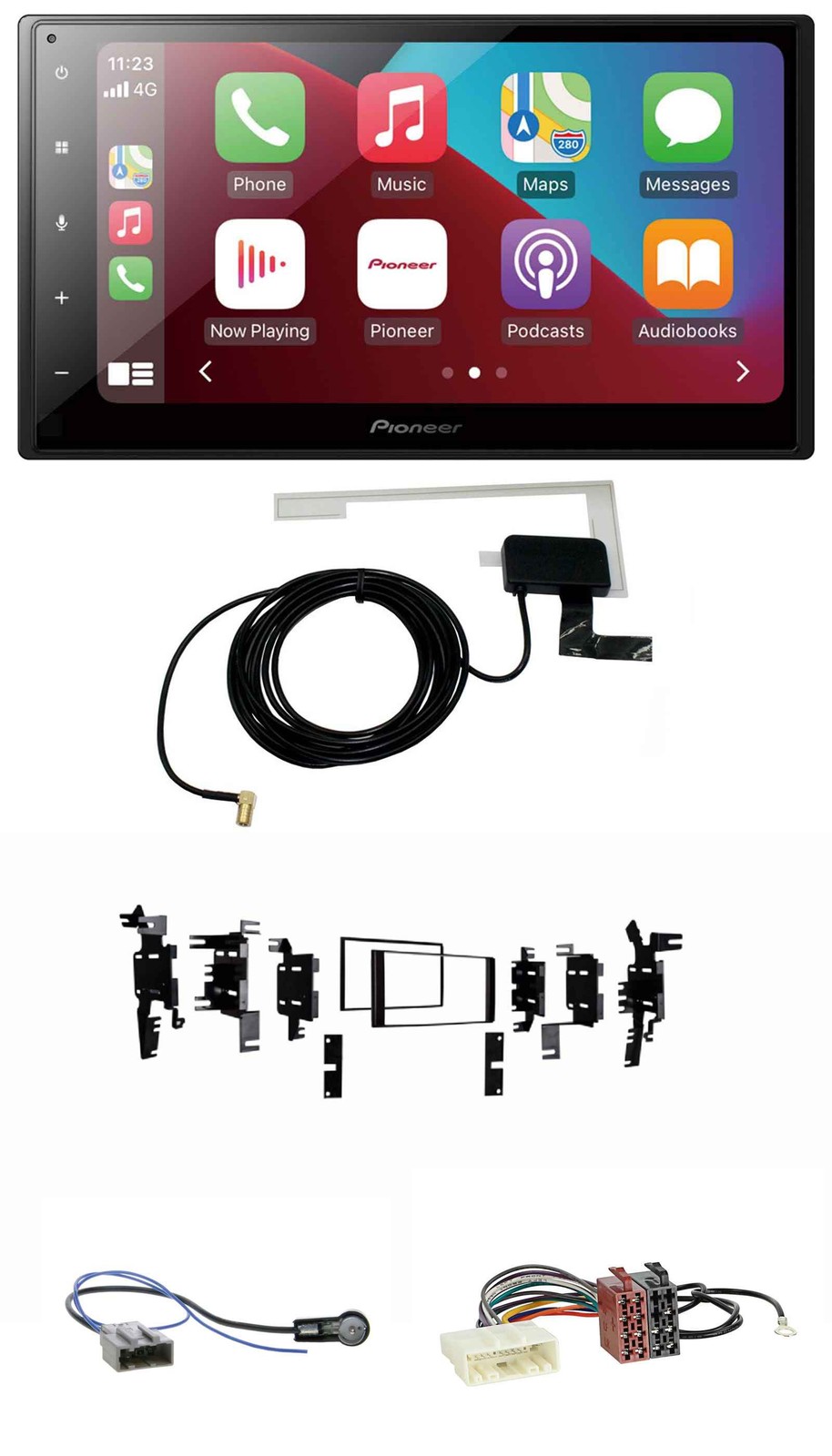 Pioneer USB Bluetooth DAB MP3 2DIN Car Stereo for Nissan Micra 2013-2017 Black