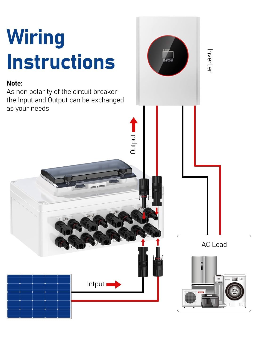 30 Amp Solar Panel Disconnect Switch - 4 String Waterproof Circuit Breaker Box