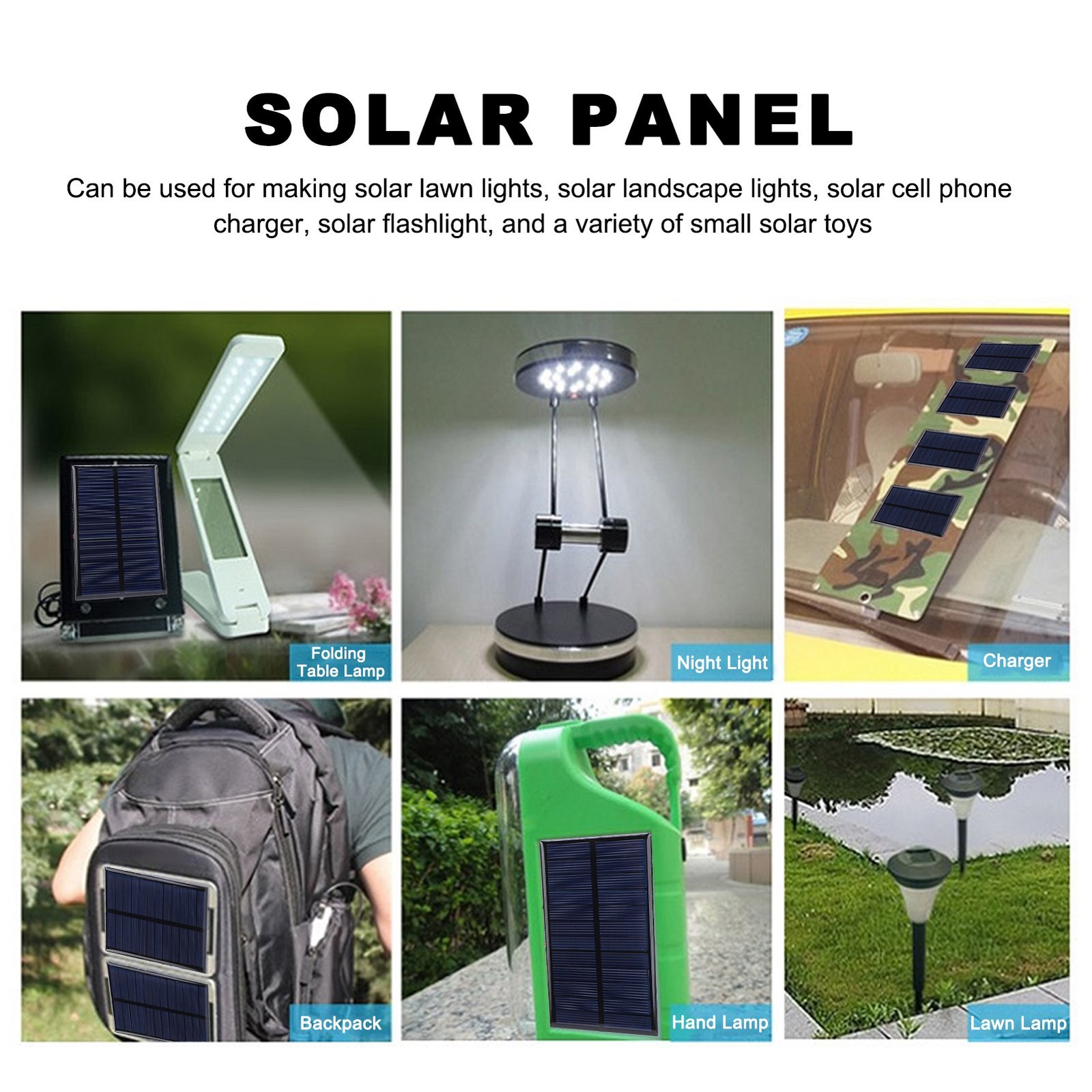 3pcs DC 6V 1W Solar Panel Cell Power Module Solar Panel With 30cm Cable
