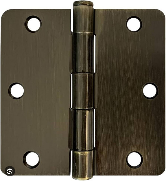 Signature Hardware 3-1/2" round steel door hinge with plain bearing(3)pack-AB