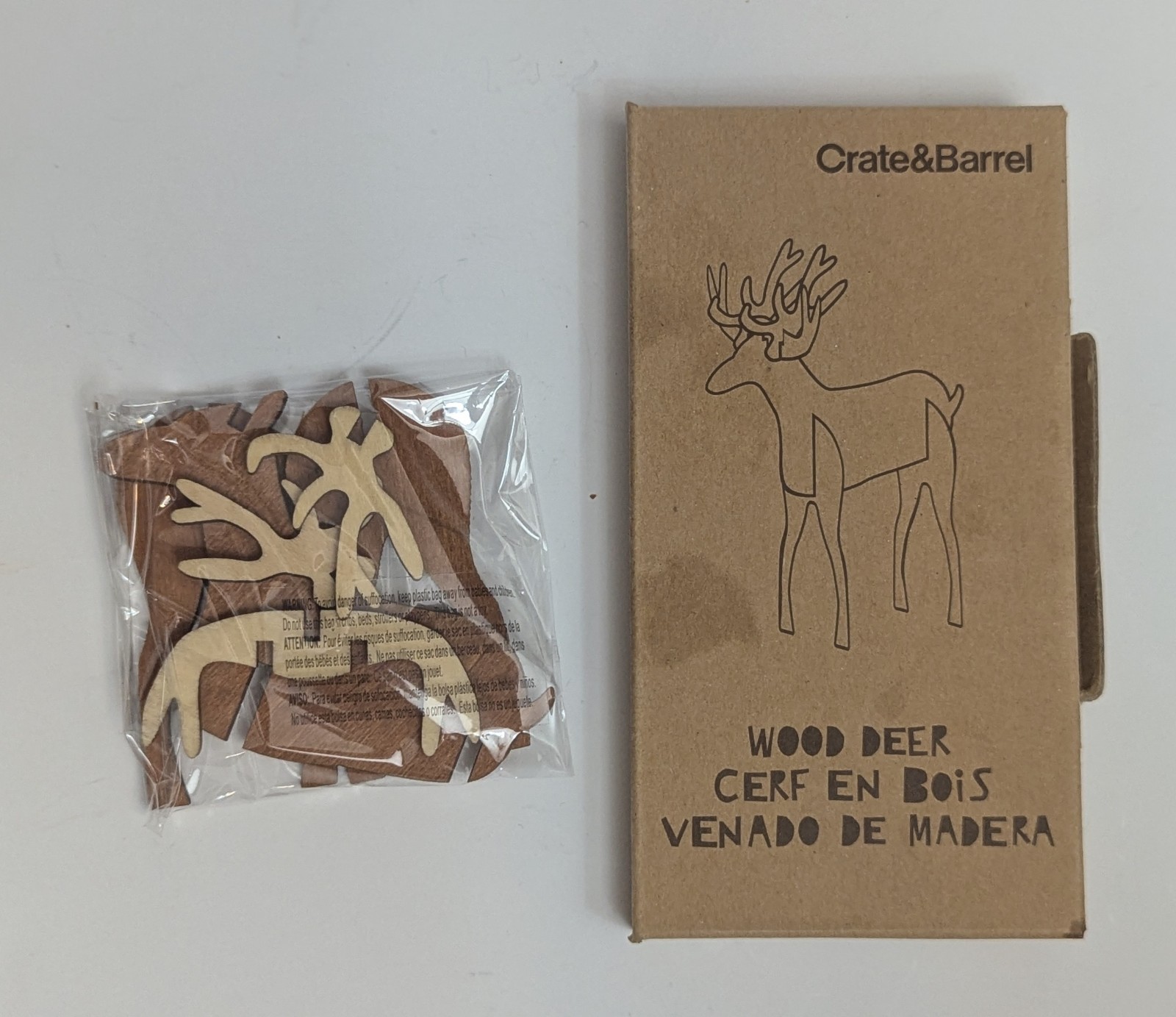 Crate& Barrel Wooden Deer Craft Kit