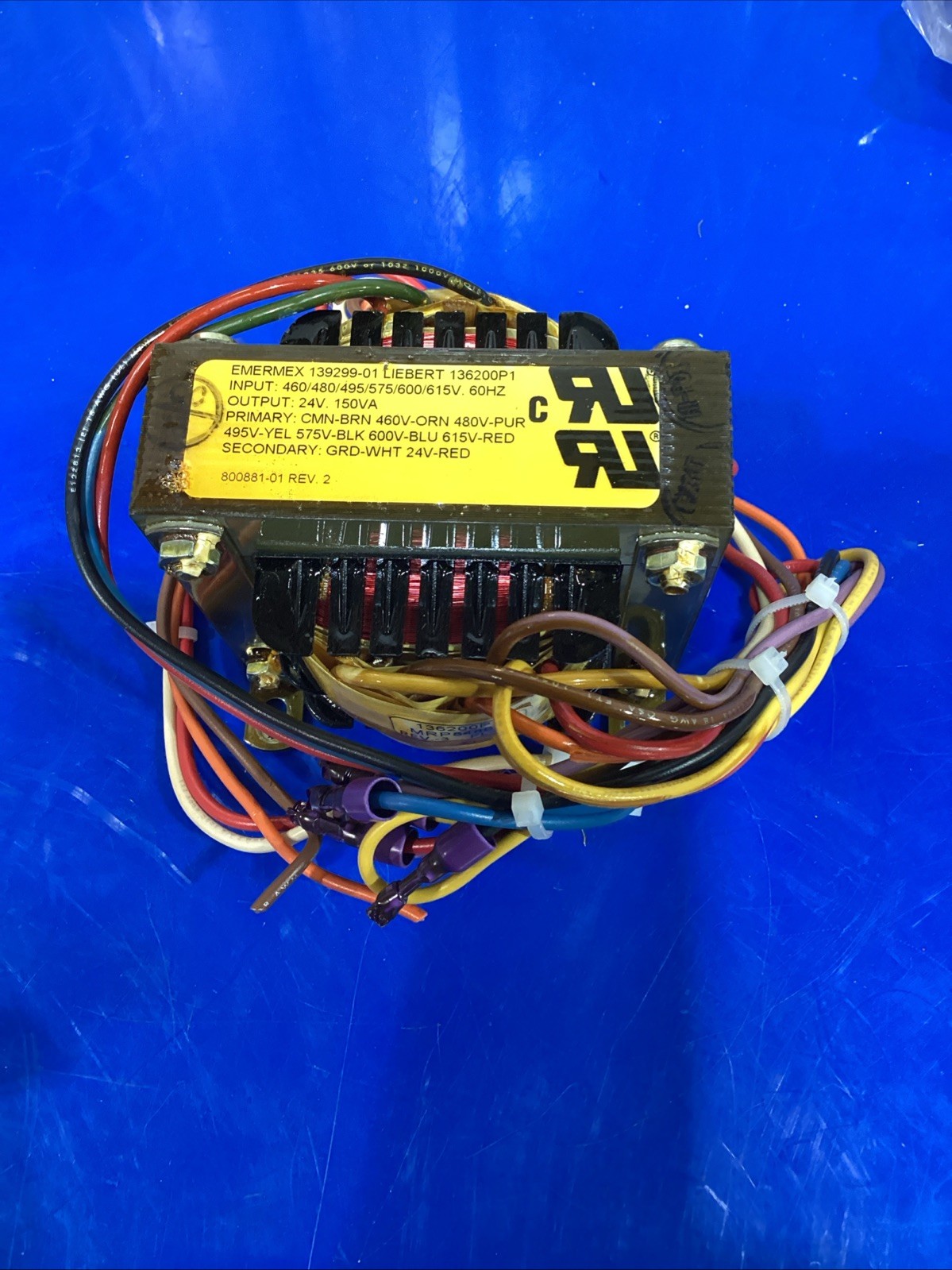 Emerex 139299-01 Liebert 136200P1 Fast Acting Transformer 24V 300/150VA60Hz