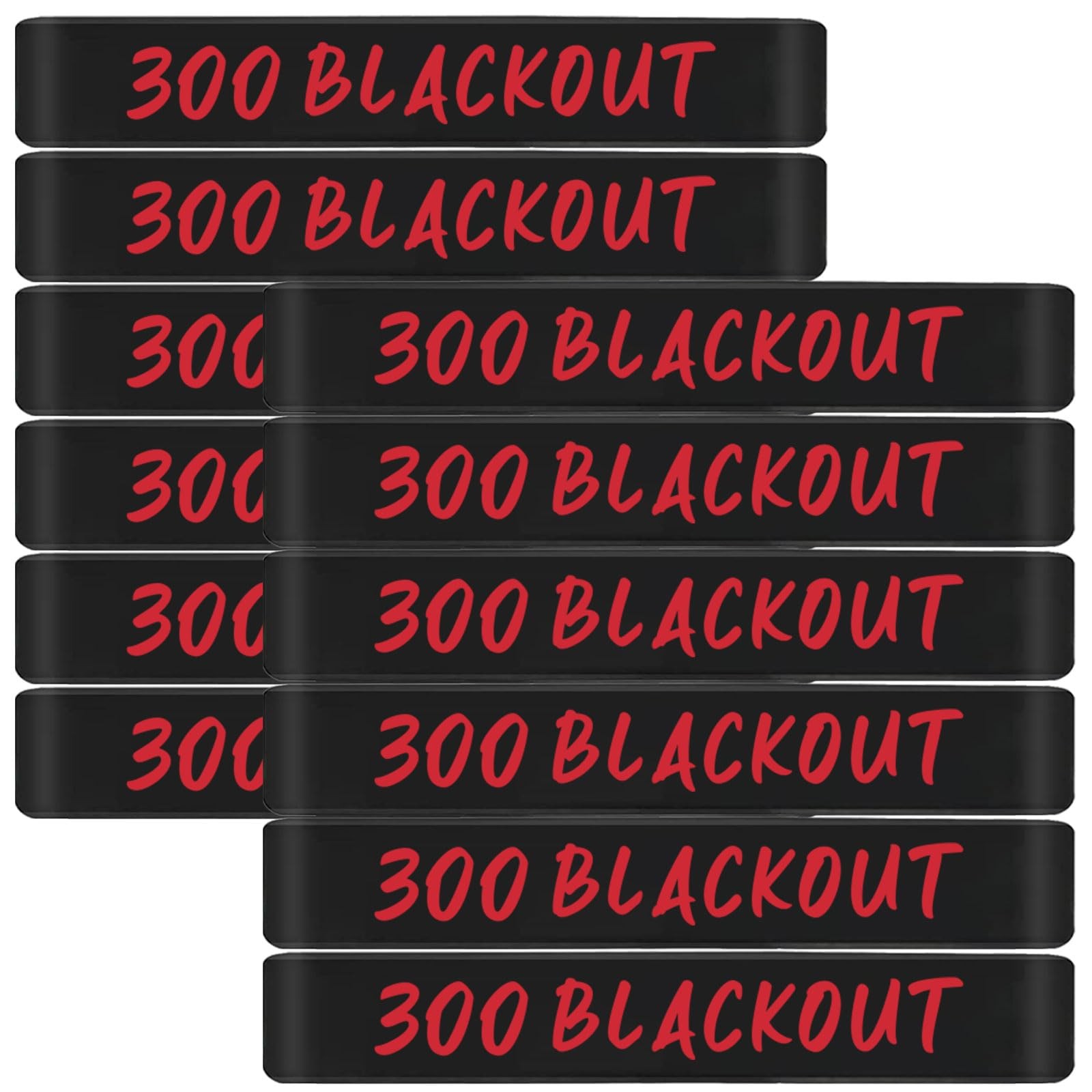 12 Pack Magsaddle .300 Blackout Magazine Marking Bands Black-Red-12Pack
