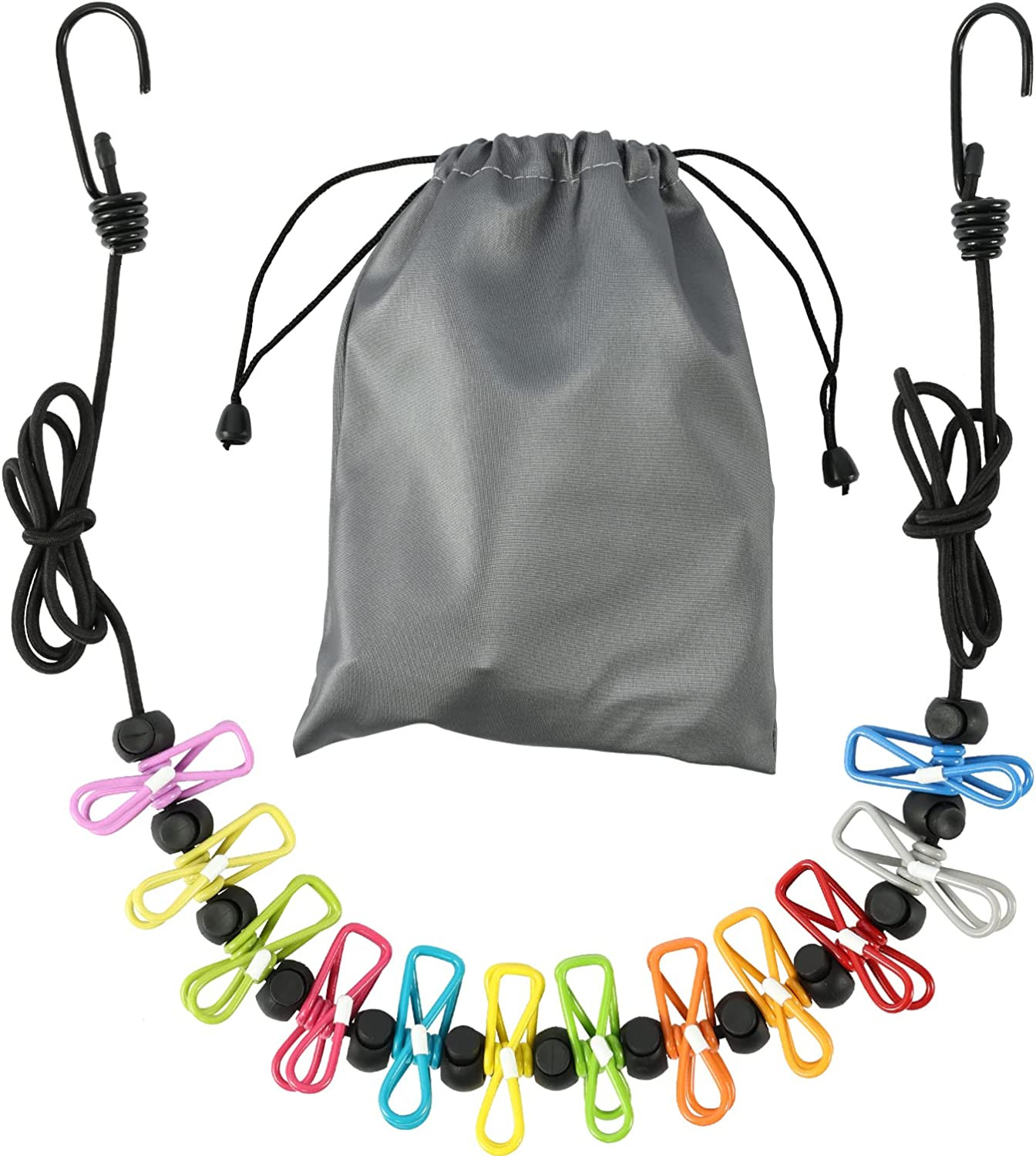 Retractable Portable Clothesline with Clips Travel Camping Laundry Drying Line