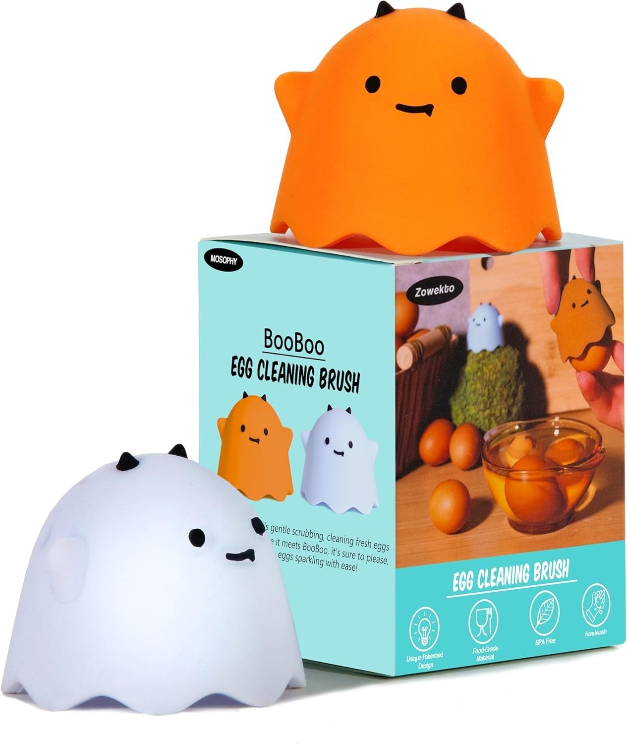 Versatile 2Pcs Silicone Egg Cleaner - Perfect for Fresh Eggs, Fruits & Veggies