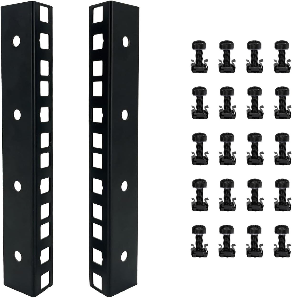 4U Rack Rails with M6 Screws & Nuts for Server Racks | Includes cage nuts set...