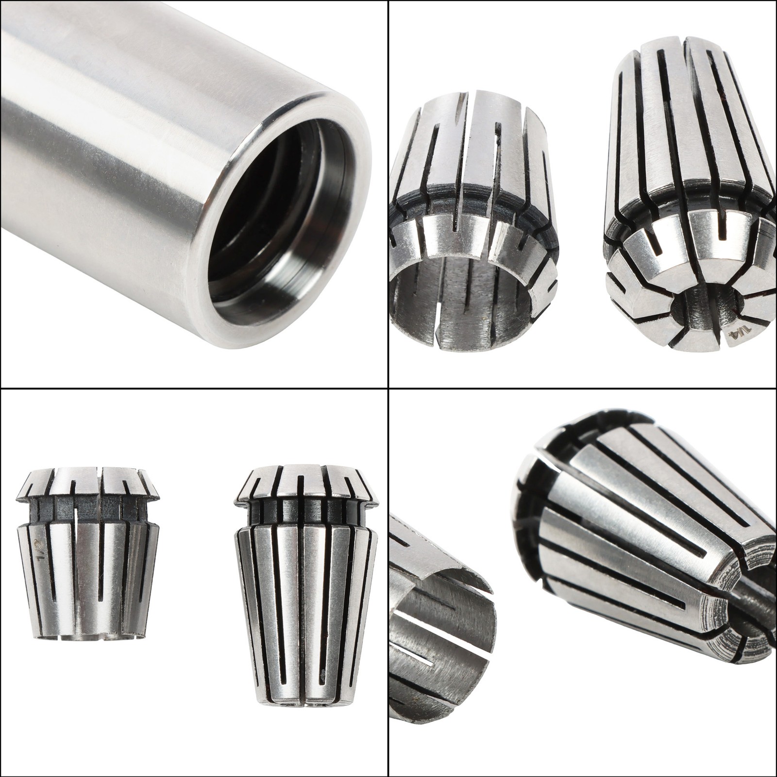 5/8-11 Thread Angle Grinder Extension Shaft Set w/ 1/4" & 1/2" Collets 3Pack