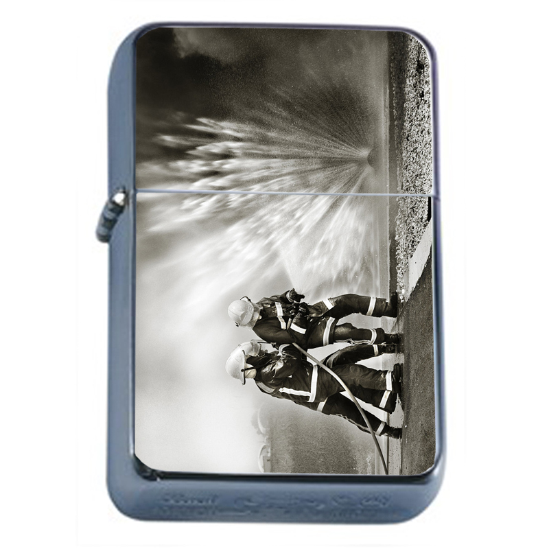Windproof Refillable Oil Lighter Firefighter D7 America's Heros Fireman Rescue