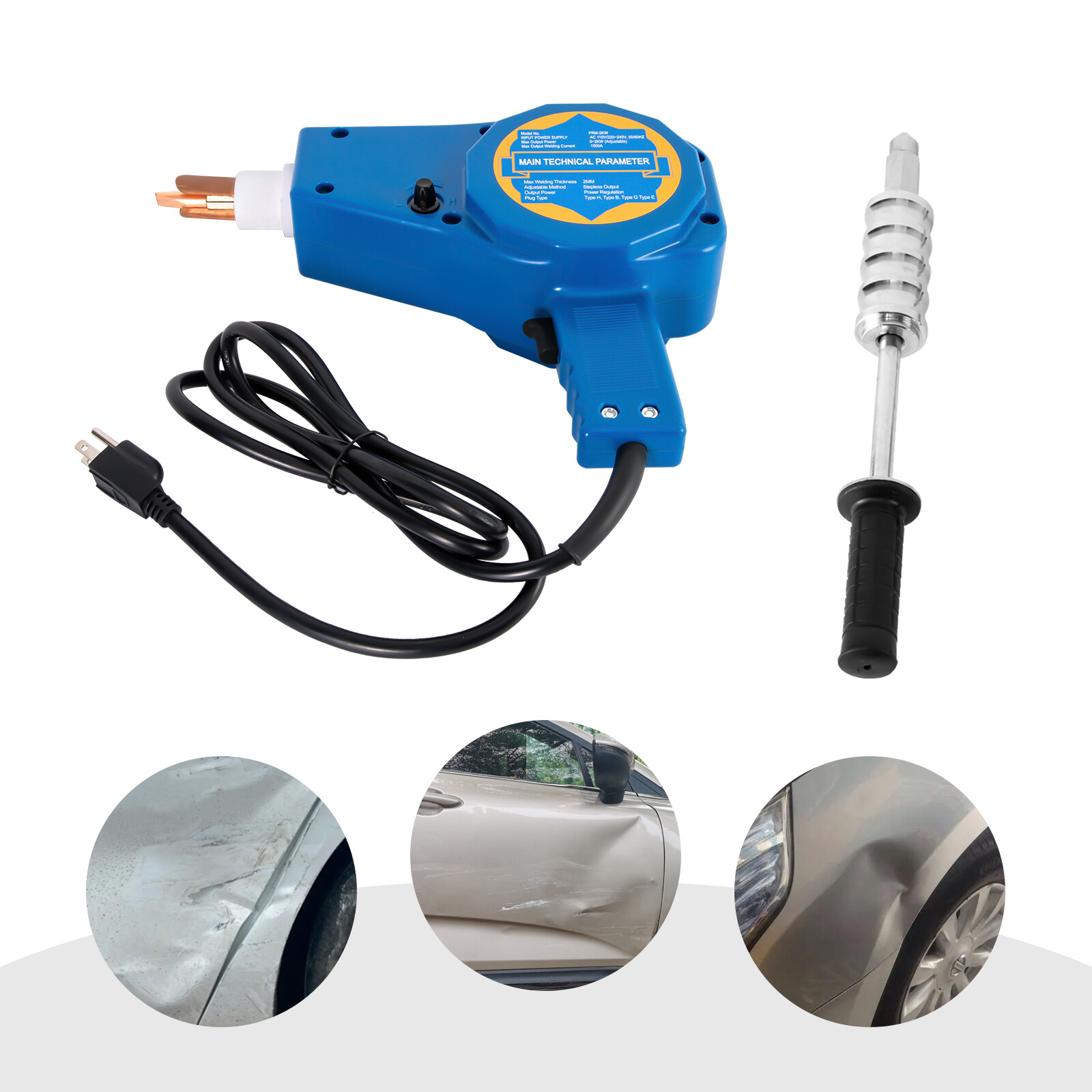 Auto Body Dent Repair Kit 800VA Electric Stud Welder Gun with Puller Hammer