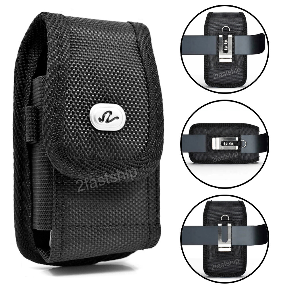 Universal Heavy Duty Nylon Belt Clip Holster Pouch for Medium Sized Flip Phones