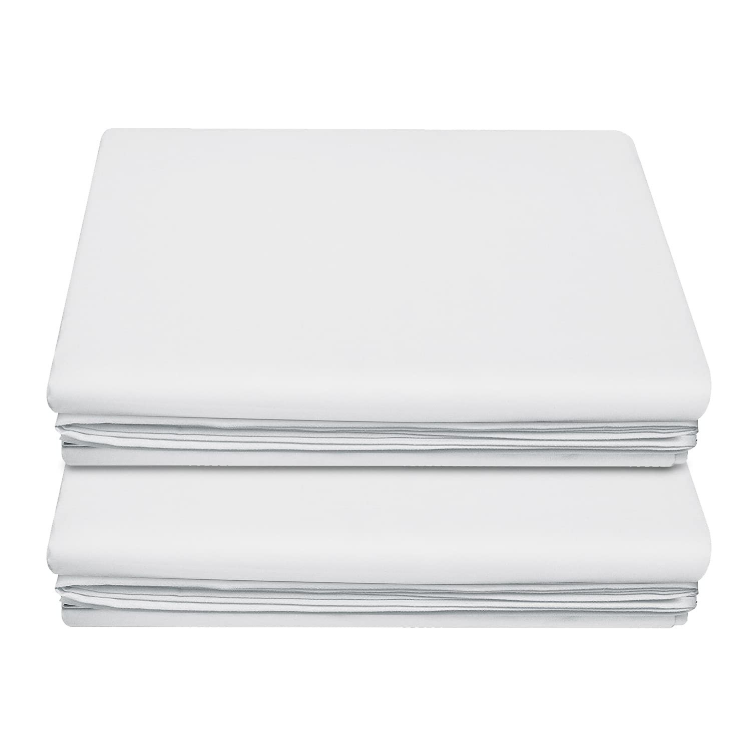 Lirex 2-Pack Twin Size Flat Sheet Set, Ultra-Soft Brushed 1800 Microfiber, Br...
