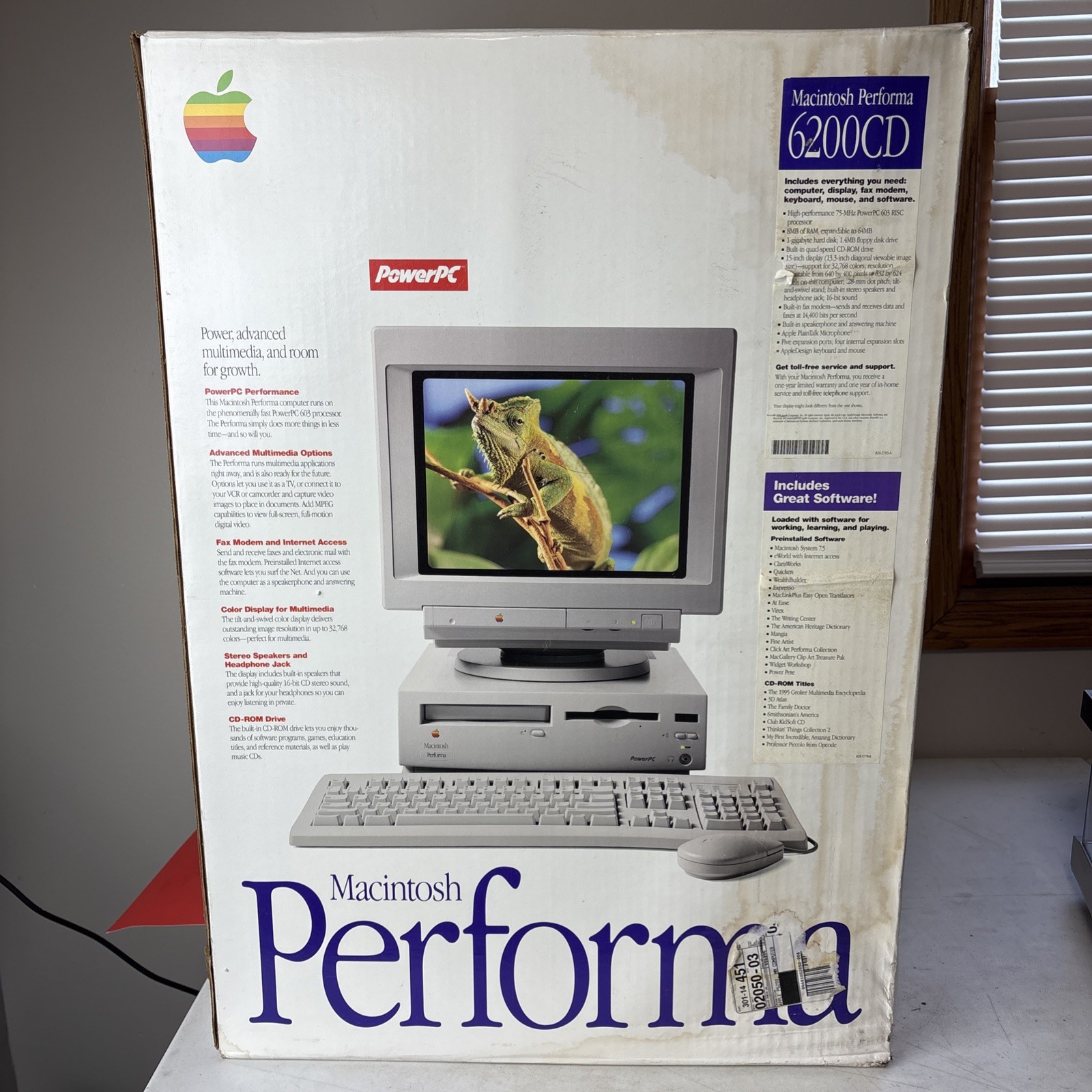 1995 Apple Macintosh Performa 6200CD PowerPC In Box WORKS